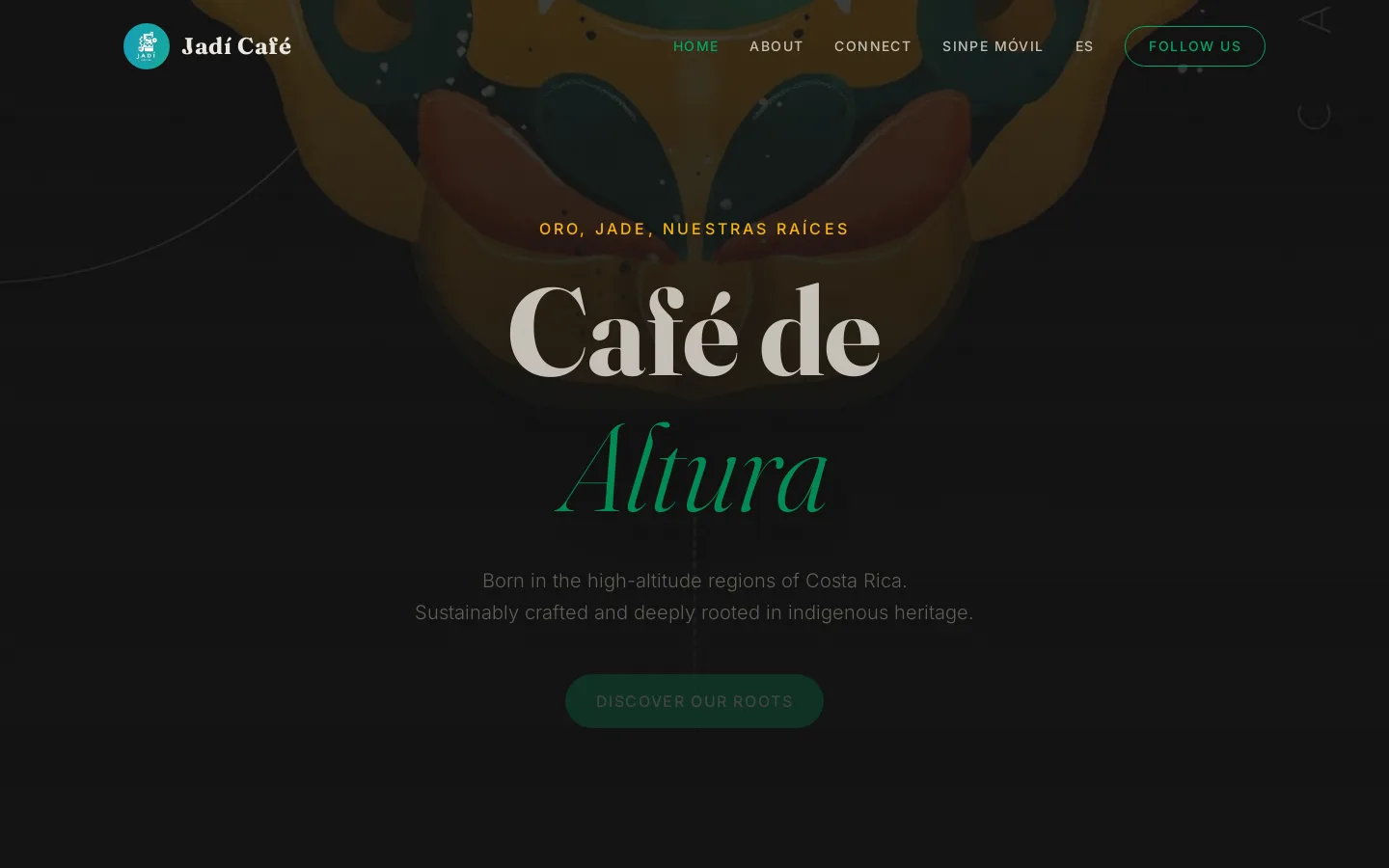 The Cafe Jadí website homepage
