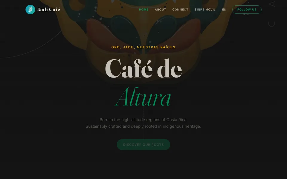The Cafe Jadí website homepage